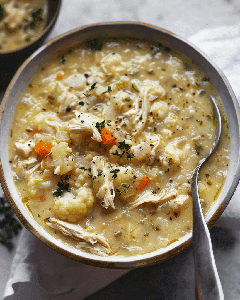 30‑Minute Cauliflower Chicken Soup