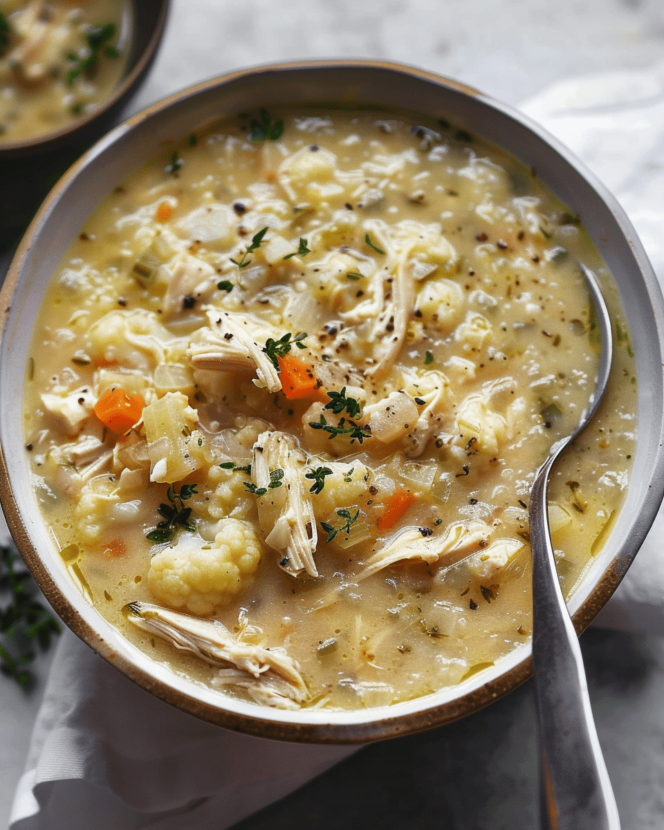 30‑Minute Cauliflower Chicken Soup