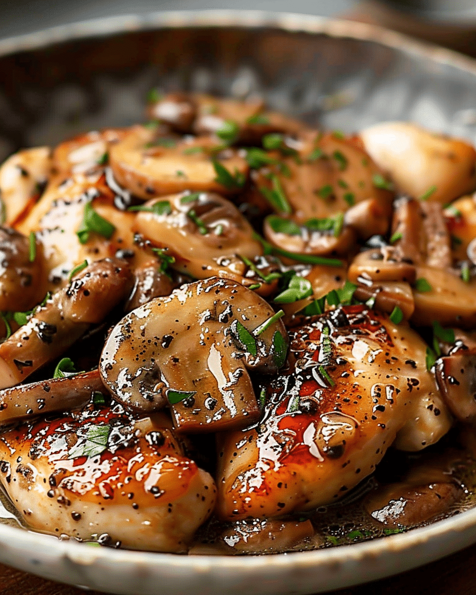 Black Pepper Chicken with Mushrooms