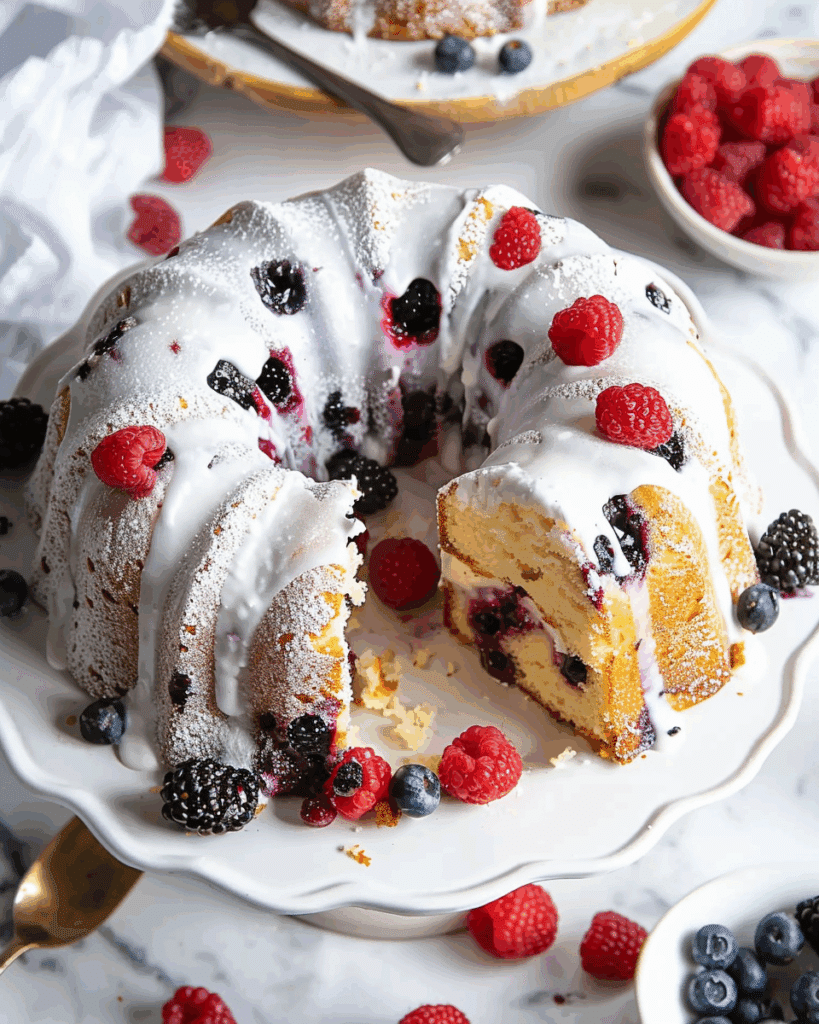 Blueberry Raspberry Pound Cake