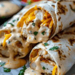 Cheesy Garlic Chicken Wraps