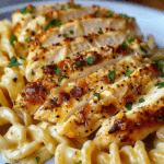 Creamy Garlic Parmesan Chicken with Cheesy Twisted Pasta