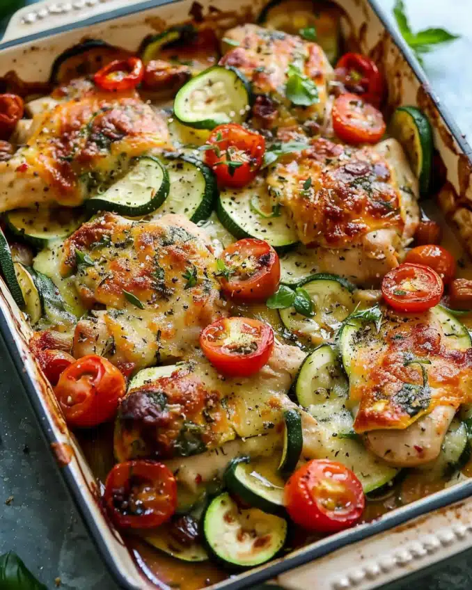 Mediterranean Chicken Zucchini Bake – Healthy, Flavorful & Easy