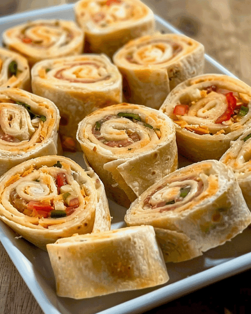 Easy Fiesta Roll Ups (Mexican Pinwheels Recipe)