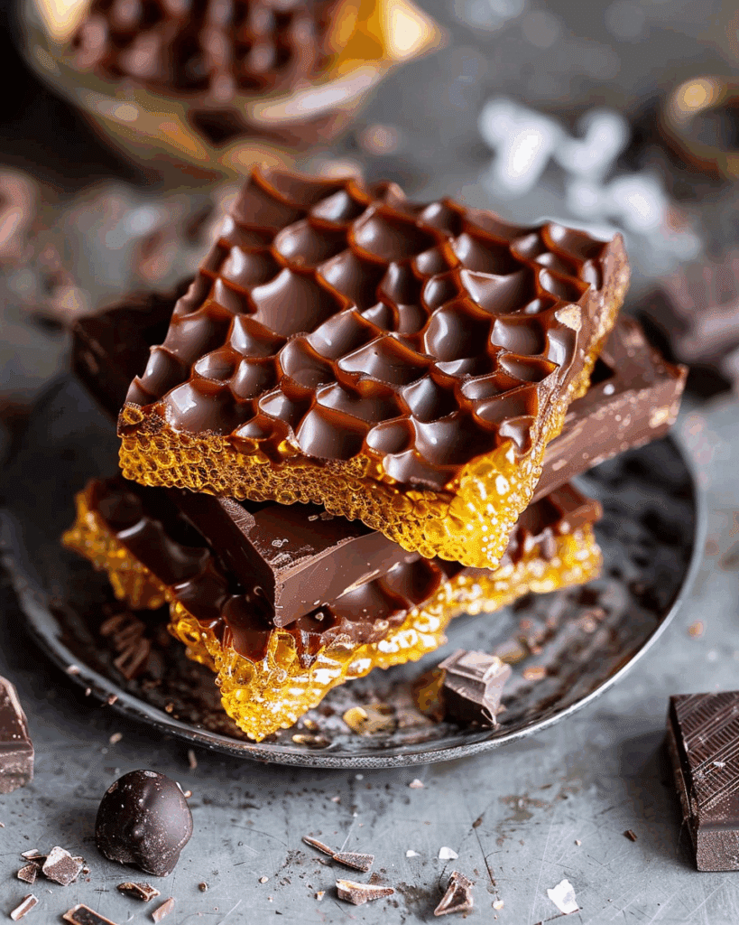 Quick and Easy 3‑Ingredient Honeycomb with Chocolate