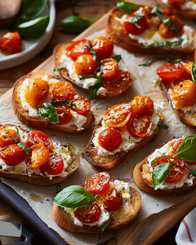 Slow-Roasted Cherry Tomato Bruschetta
