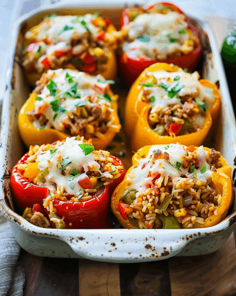Stuffed Bell Peppers with Turkey and Rice