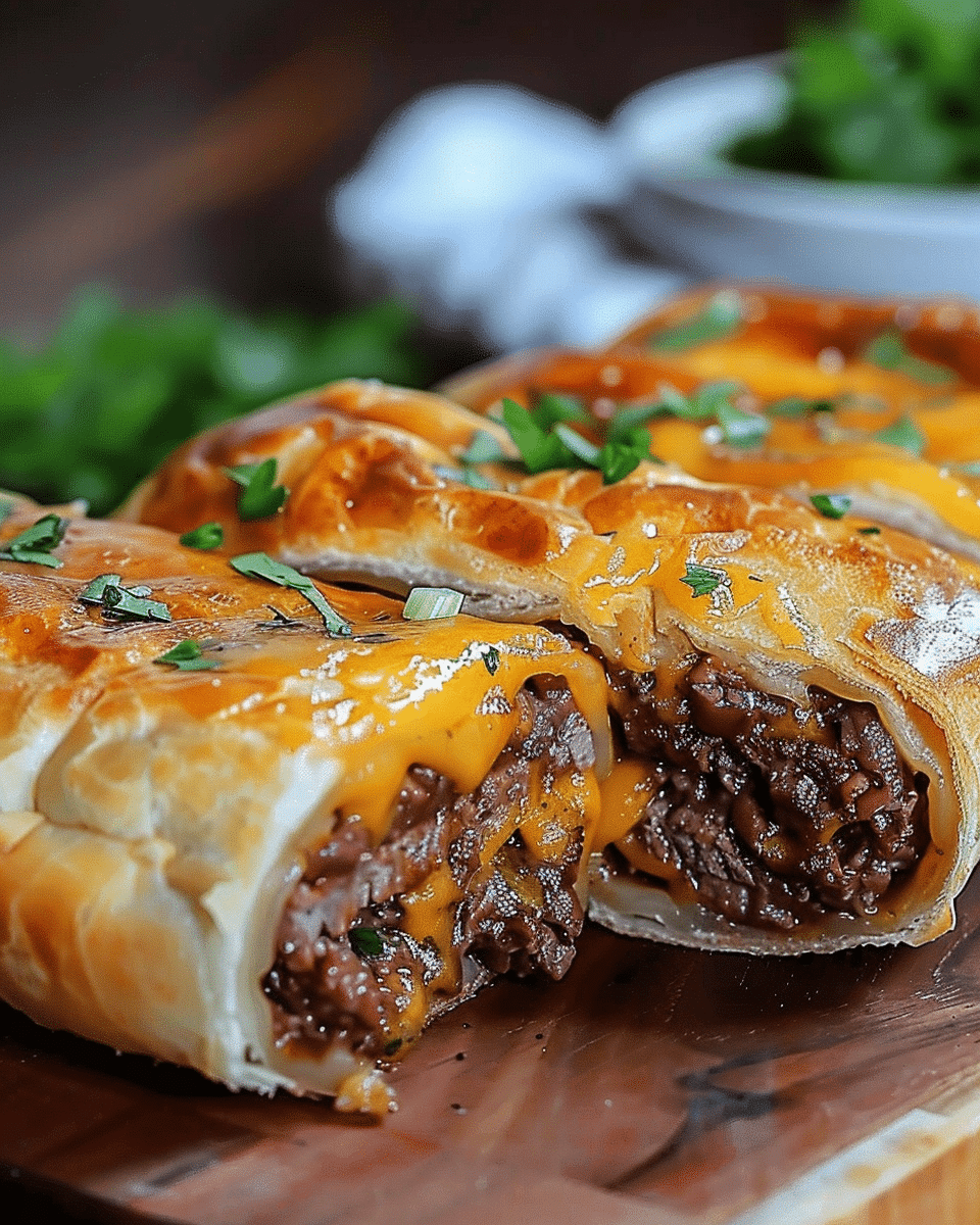 Easy Garlic Butter Beef Cheeseburger Rollups
