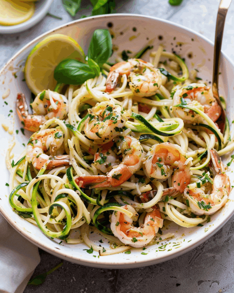 15 Minute Garlic Shrimp Zoodles Recipe