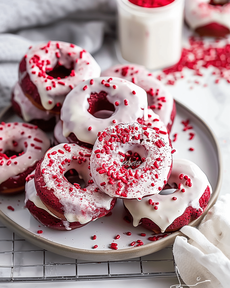 Baked Red Velvet Donuts