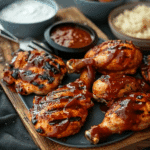 Juicy Grilled Chicken with Homemade Peach BBQ Sauce