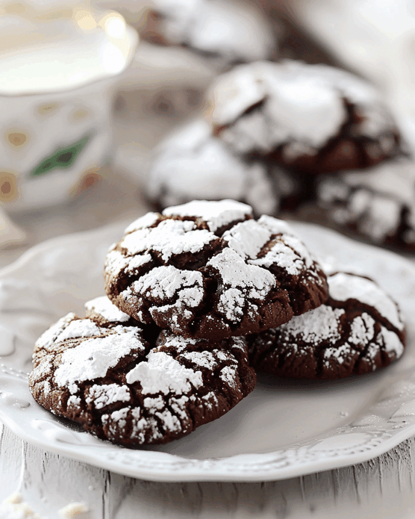 Chocolate Crinkle Cookies (Eggless)