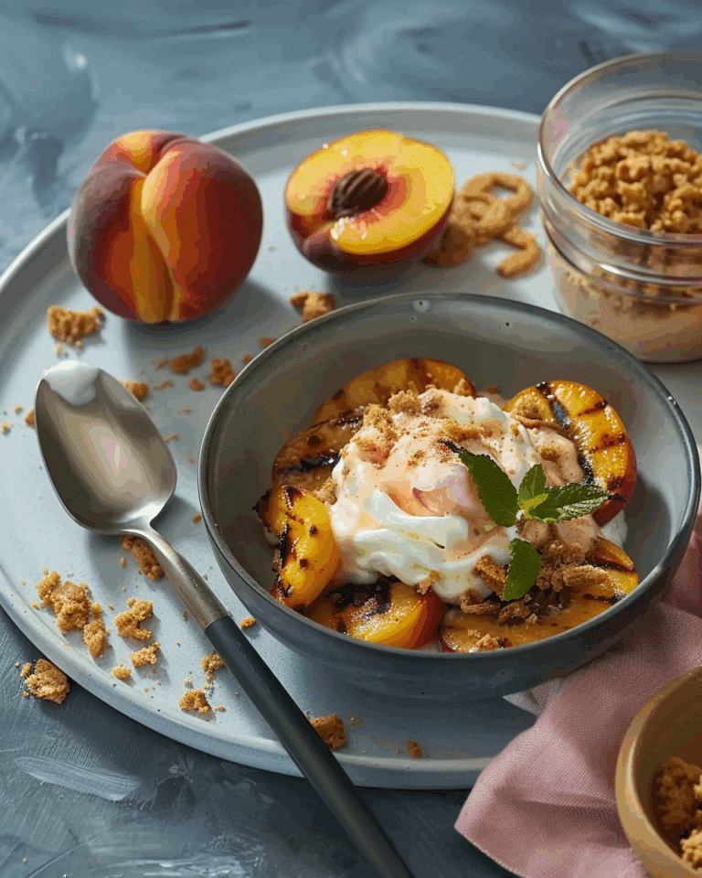 Grilled Peaches with Gingersnaps