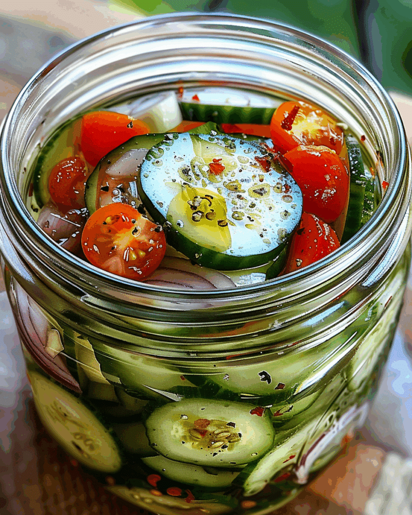 Marinated Cucumbers, Onions, and Tomatoes