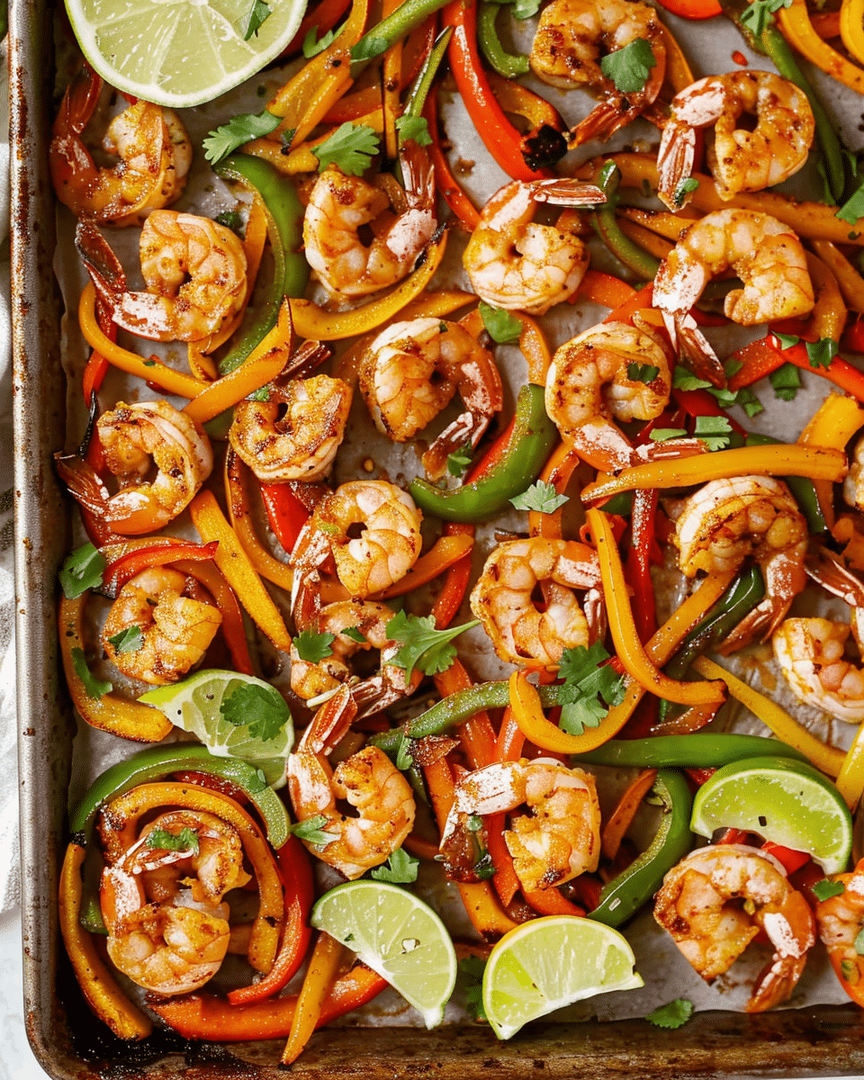Sheet Pan Shrimp Fajitas