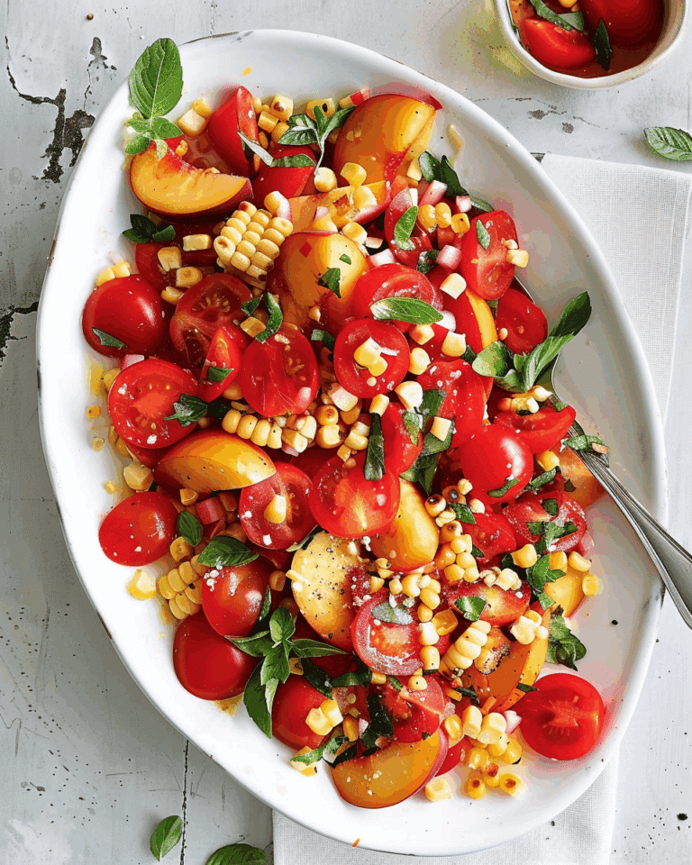Tomato, Peach, and Corn Salad Recipe