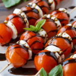 Mini Caprese Skewers with Balsamic Glaze
