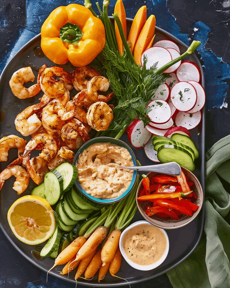 Old Bay Rémoulade with Crudités and Shrimp