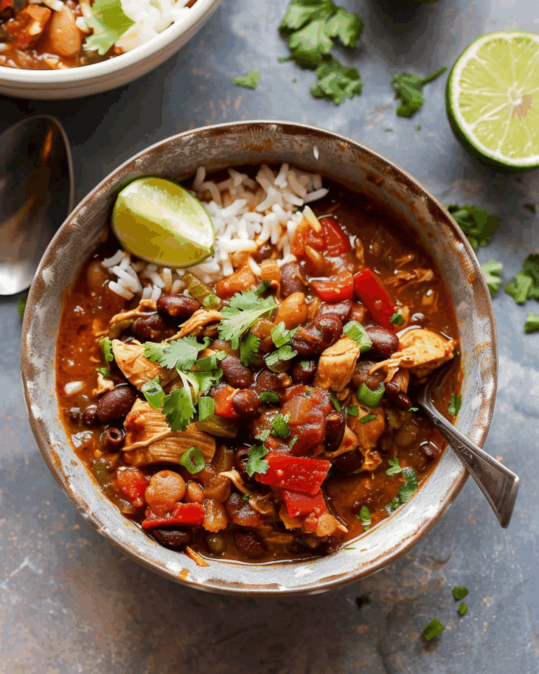 Easy Chicken Chilli with Beans and Peppers