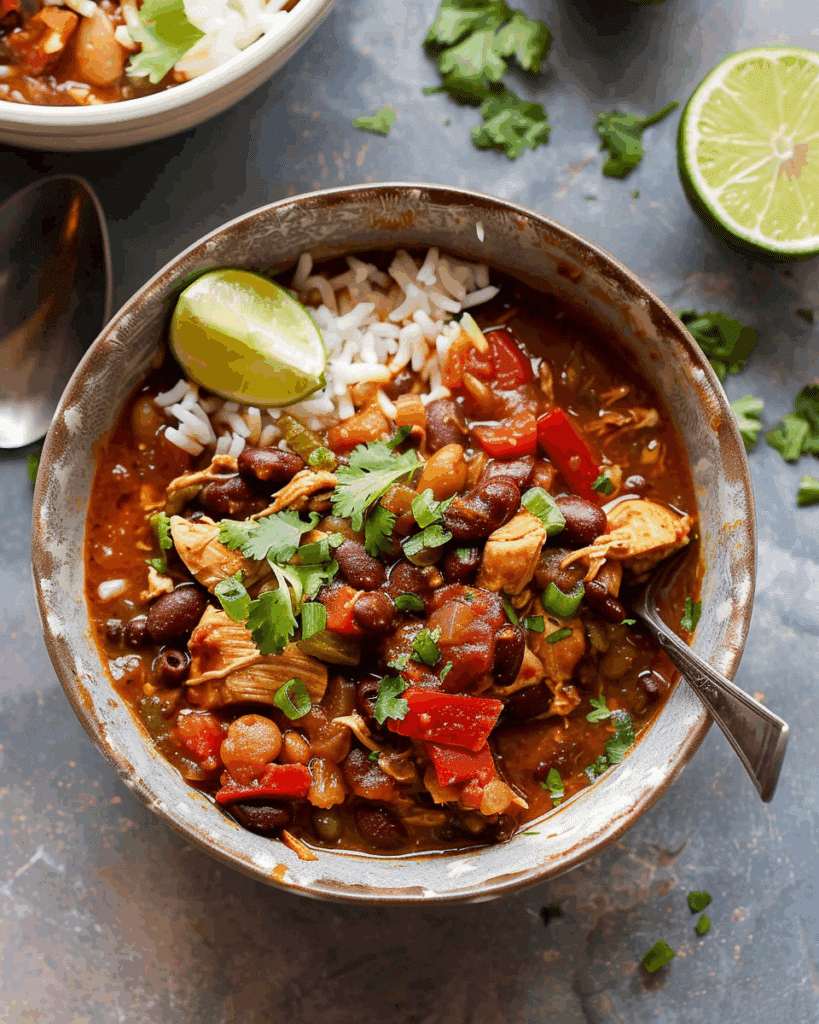 Easy Chicken Chilli with Beans and Peppers