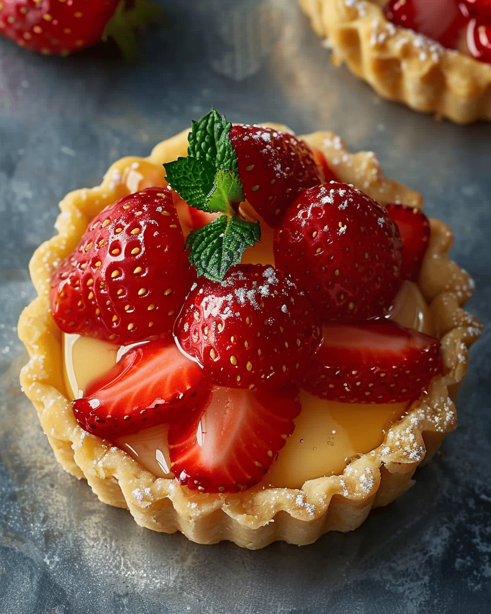 Strawberry, Honey, and Lemon Curd Tartlet
