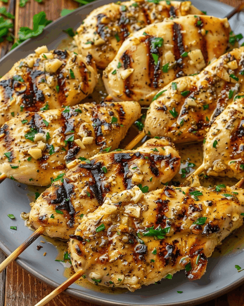 The Juiciest Garlic Parmesan Grilled Chicken