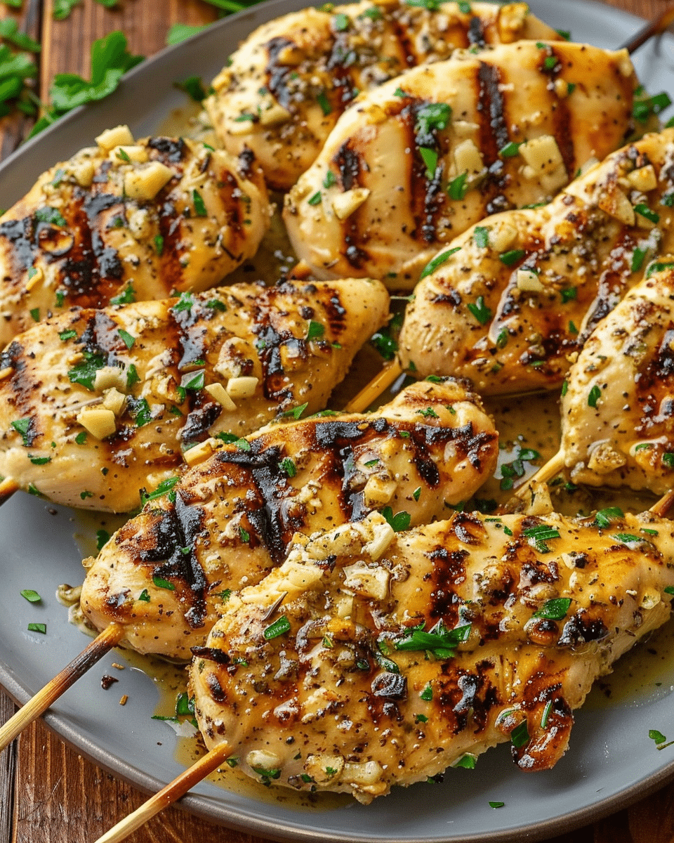 The Juiciest Garlic Parmesan Grilled Chicken