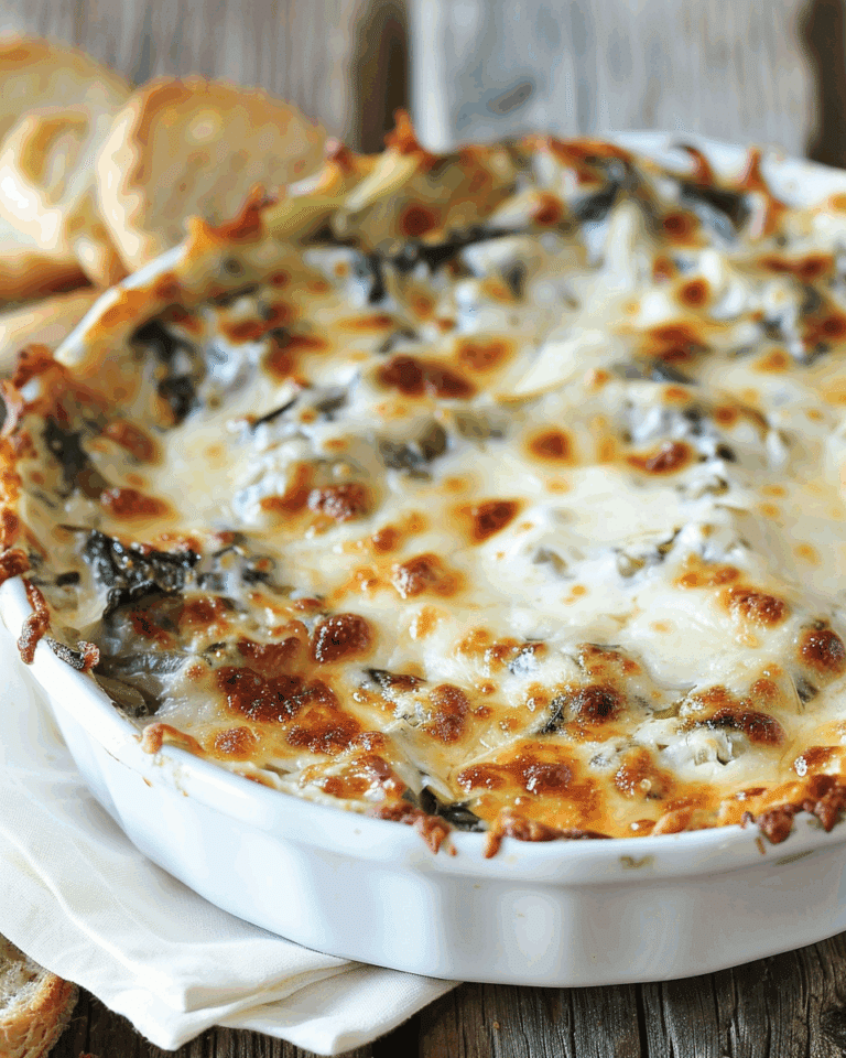 Three-Cheese Spinach Artichoke Dip