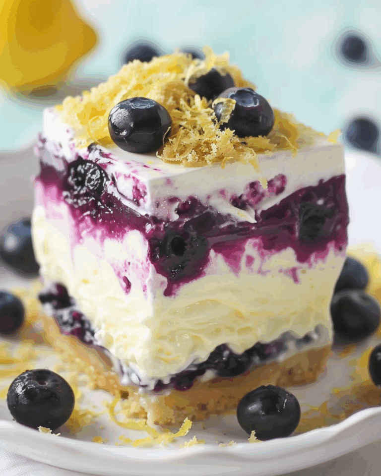 No Bake Lemon Blueberry Dessert