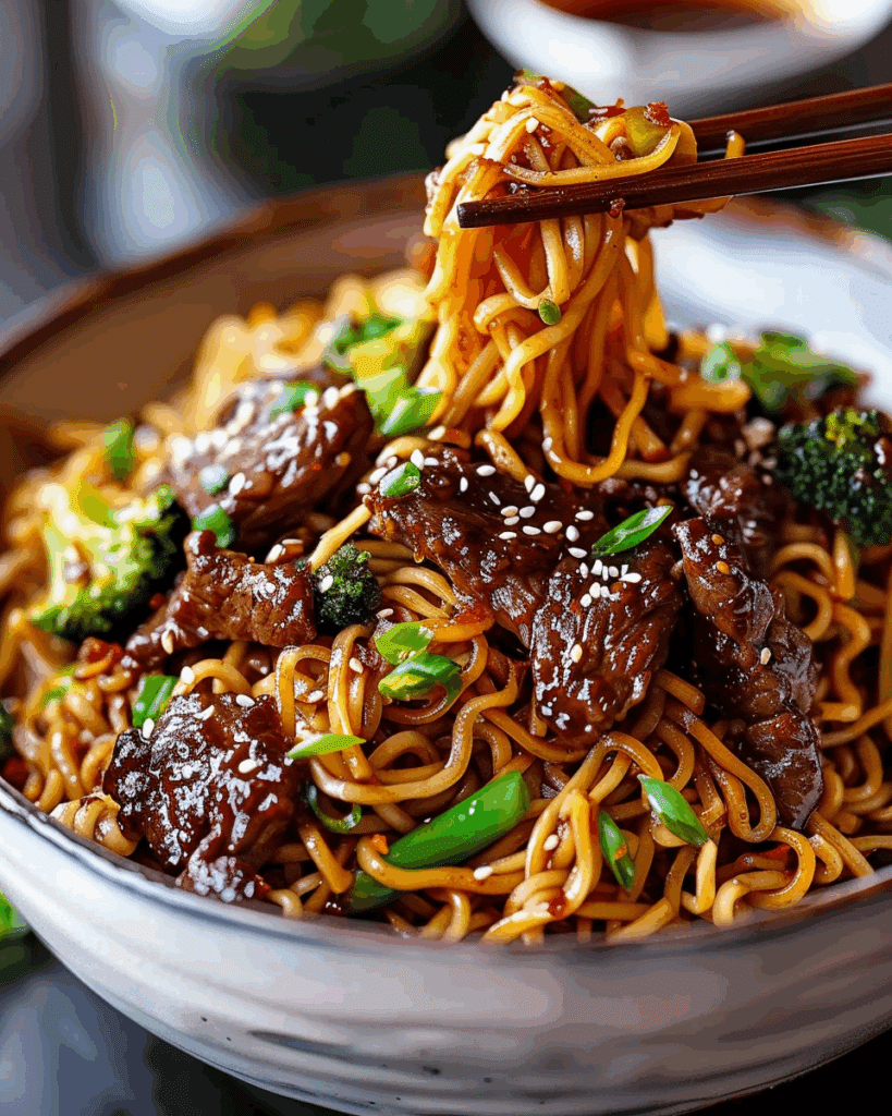 Sticky Beef Noodles