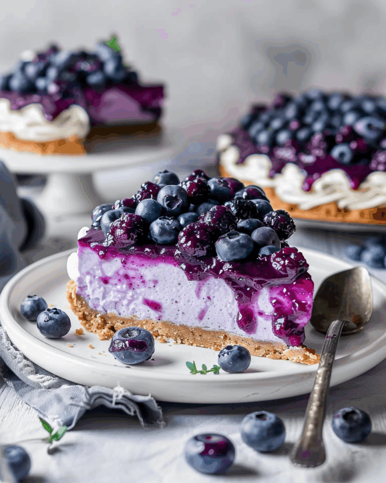 No‑Bake Blueberry Cheesecake