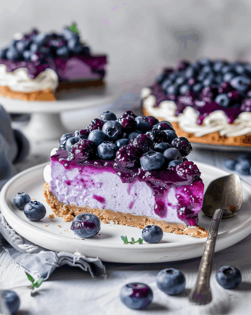 No‑Bake Blueberry Cheesecake