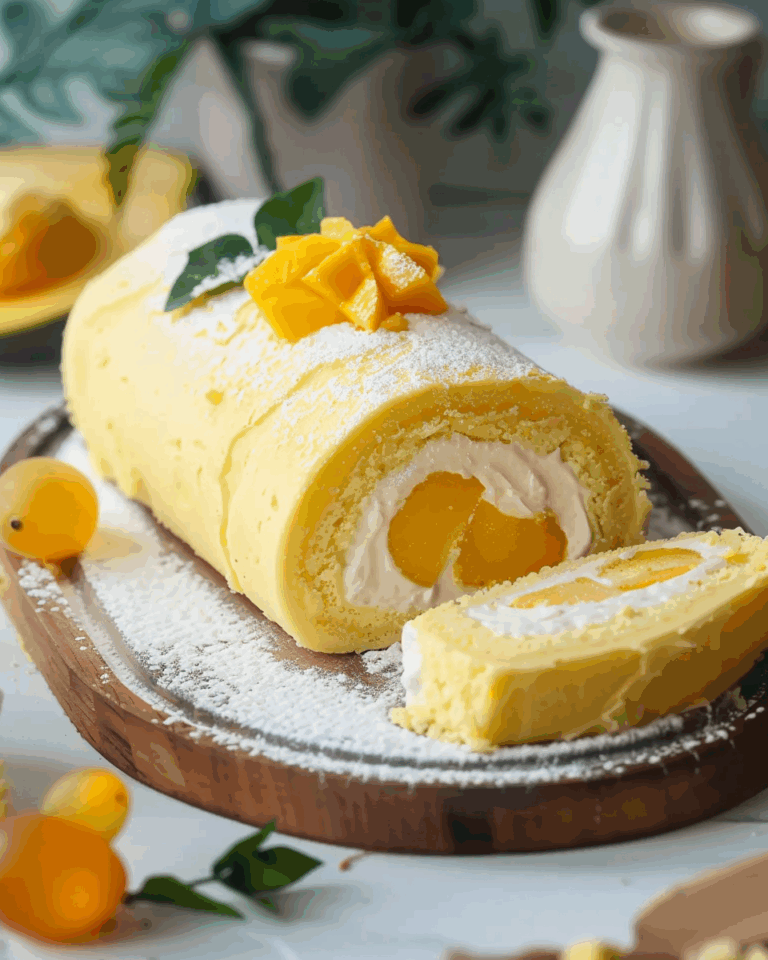 Fresh Mango Cream Japanese Cake Roll