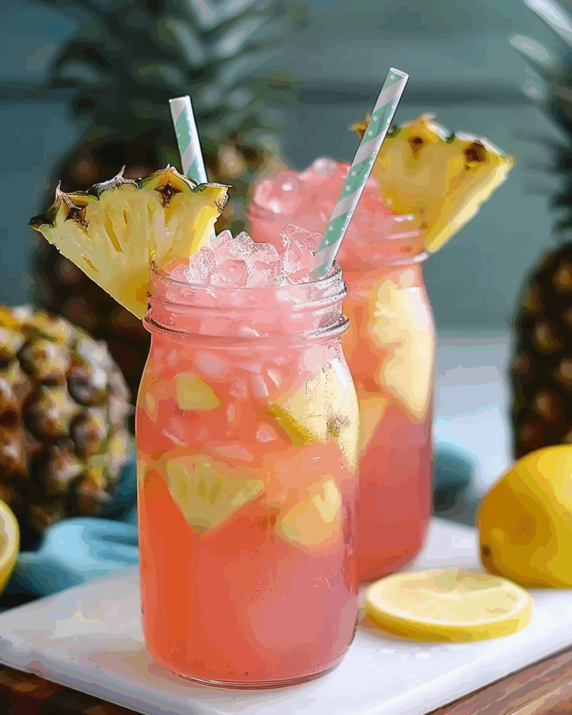 Pineapple Pink Lemonade Party Drink