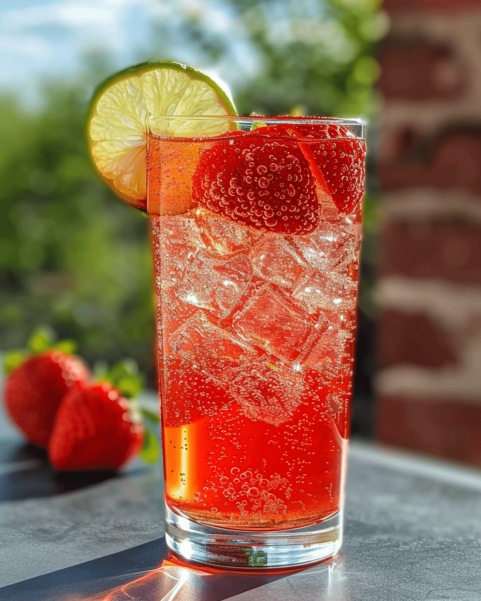 Strawberry Dirty Sprite with Lemon-Lime Soda Twist