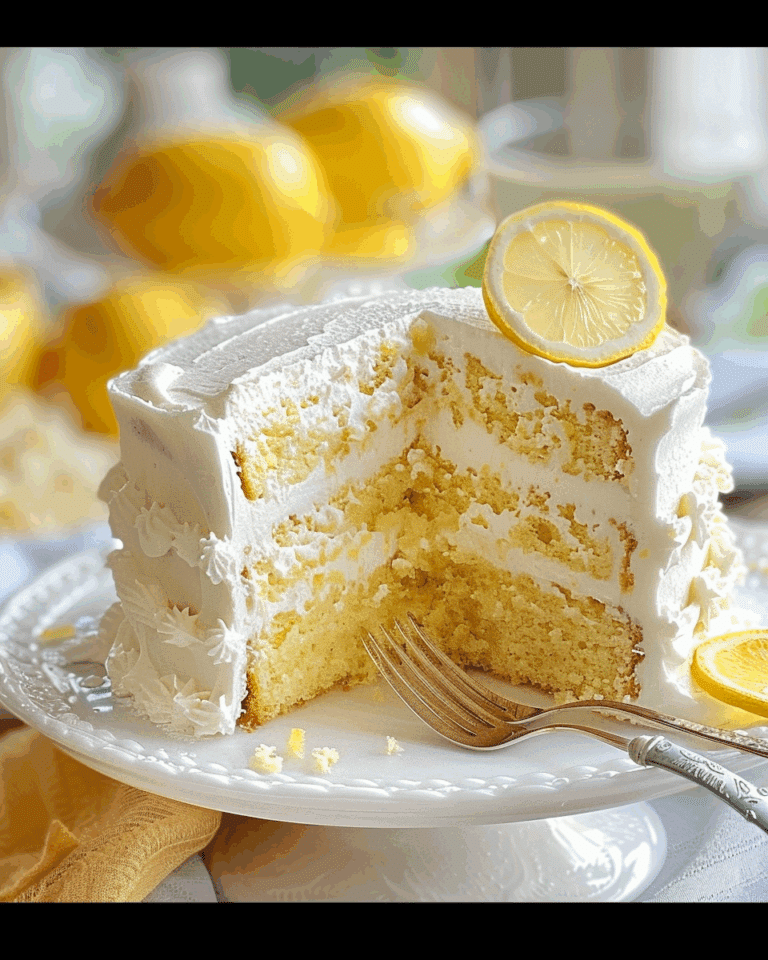 Creamy Lemon Layer Cake with Lemon Cream Filling