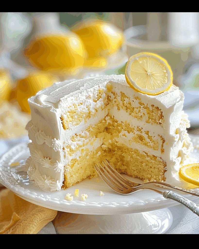 Creamy Lemon Layer Cake with Lemon Cream Filling