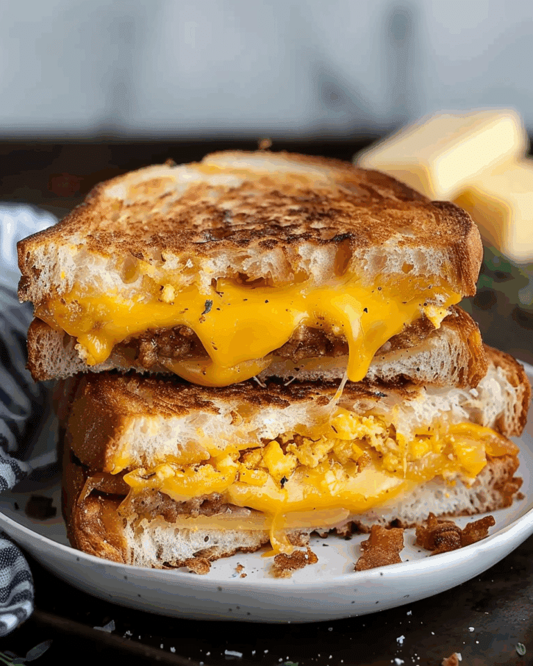 Breakfast Grilled Cheese with Beef 