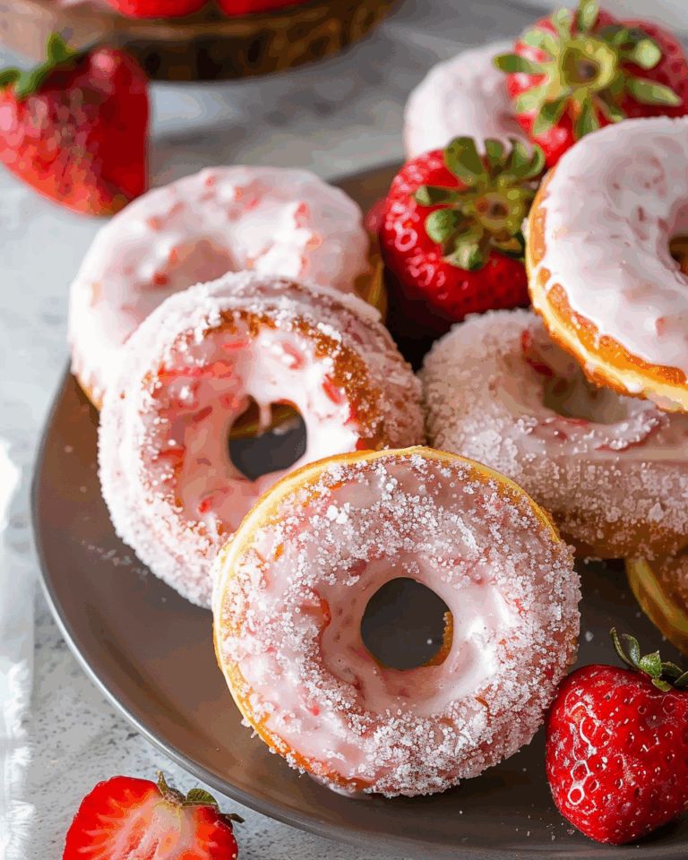 Baked Strawberry Donuts