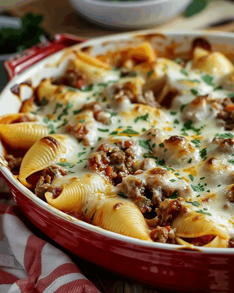 Cheesy Beef Stuffed Shells