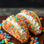 Fruity Pebbles Cheesecake Tacos