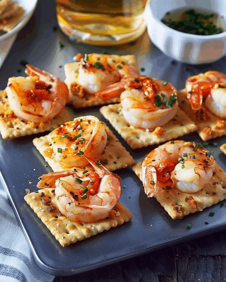 Shrimp on Seasoned Crackers