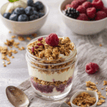 Vegan Breakfast Parfait with Yogurt & Granola