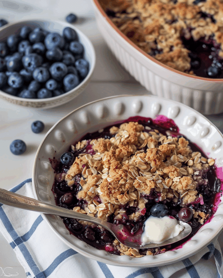 Easy Blueberry Crisp with Oats