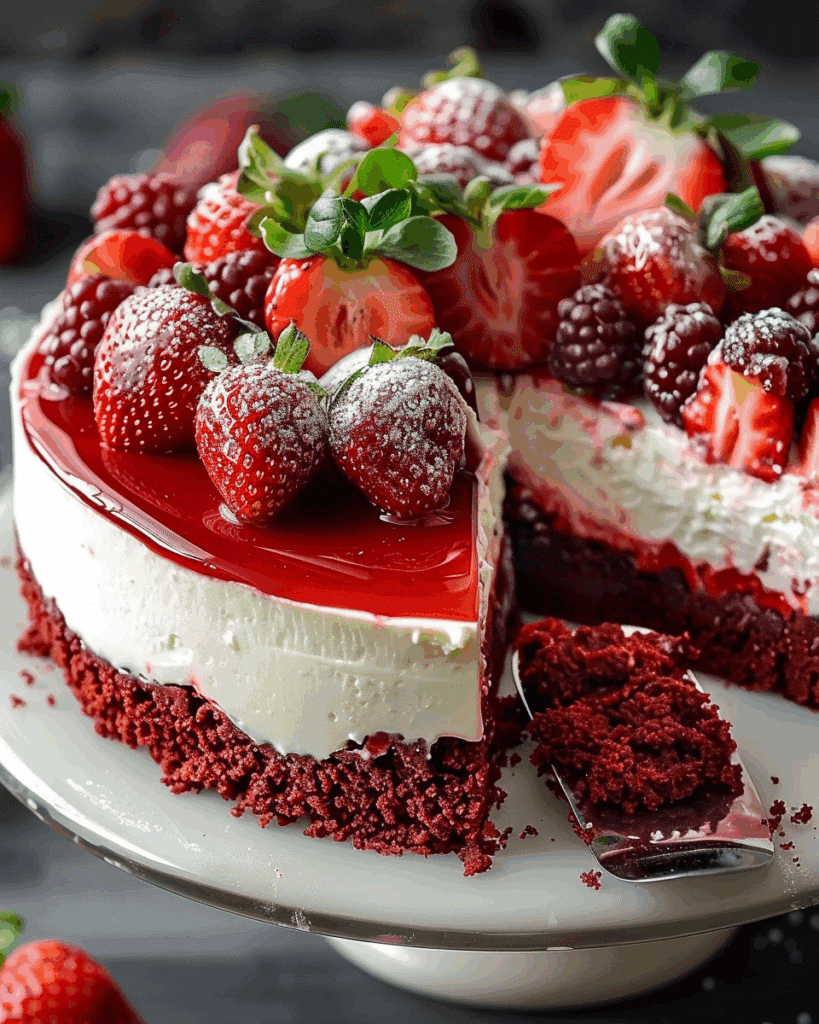 Red Velvet Strawberry Cheesecake