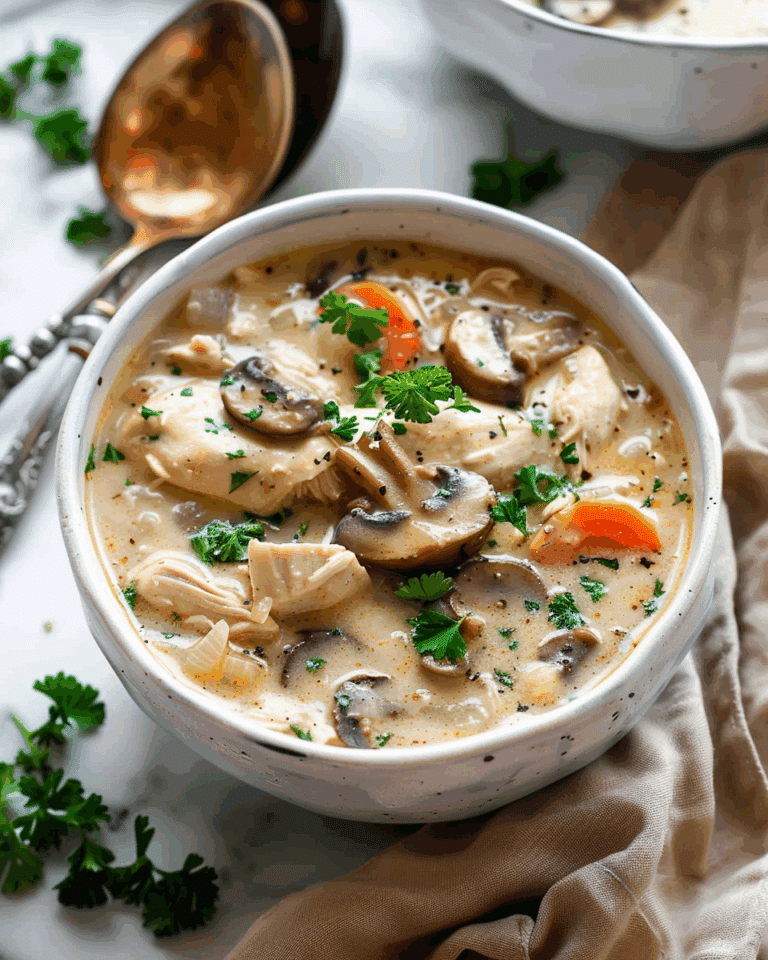 Easy Slow Cooker Chicken and Mushroom Soup
