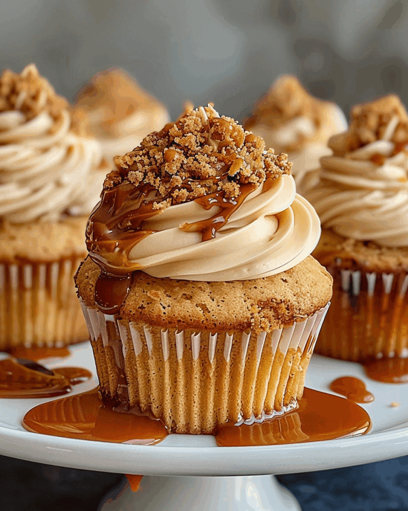 Churro Caramel Crunch Cupcakes
