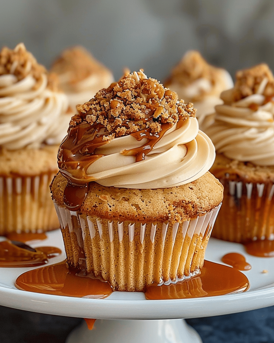 Churro Caramel Crunch Cupcakes