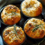 Golden Crust Garlic Rosemary Focaccia Muffins