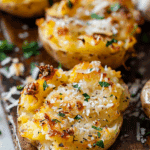 Baked Smashed Potatoes With Garlic & Parmesan